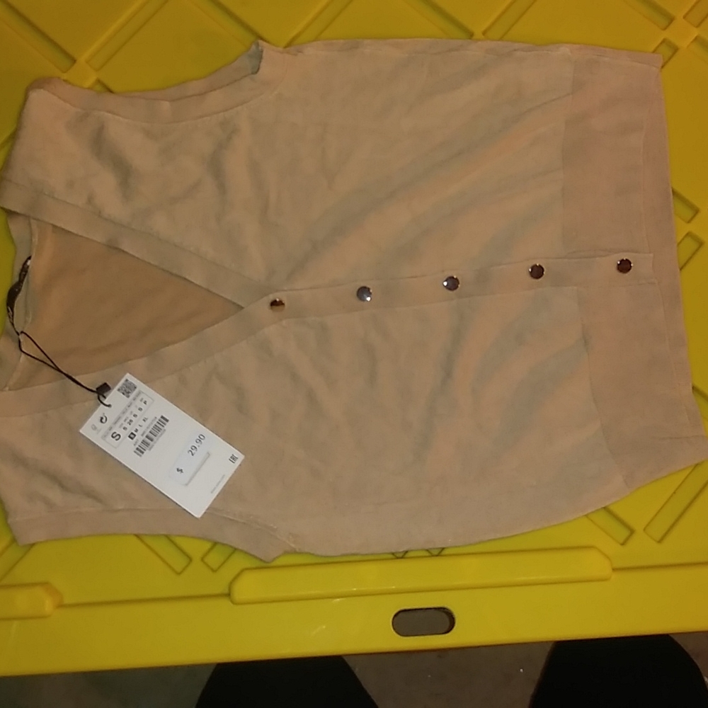 Beige v neck shirt